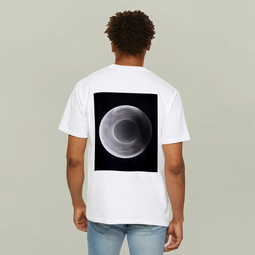 White Geometric Torus Form Black Background – T-Shirts