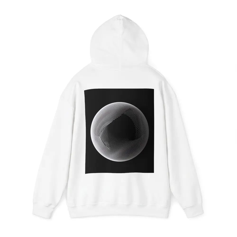 Black White Geometric Sphere Abstract Line Art – Hoodies