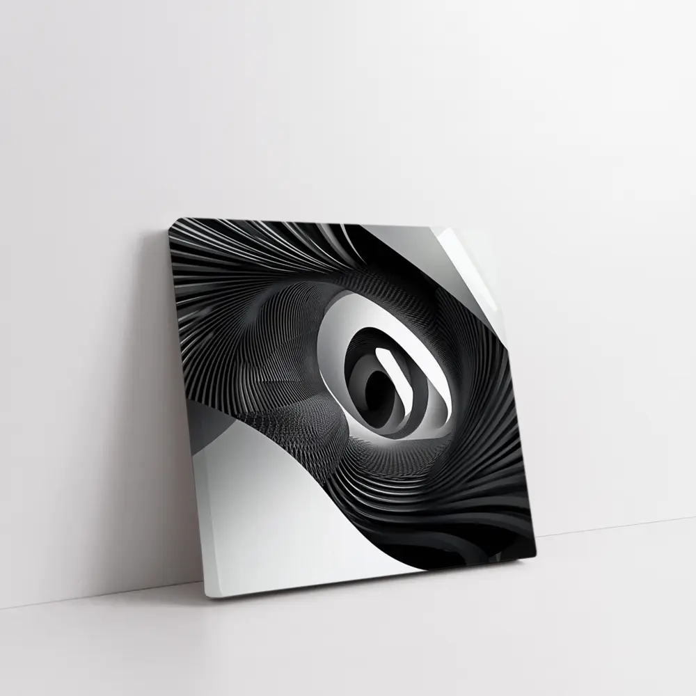 Black White Spiral Abstract Wave Art – Wall Art
