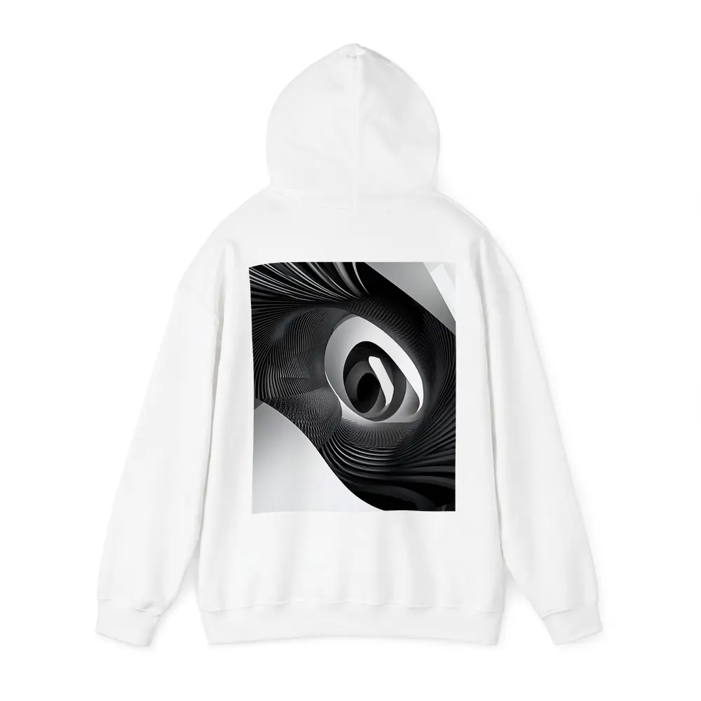 Black White Spiral Abstract Wave Art – Hoodies