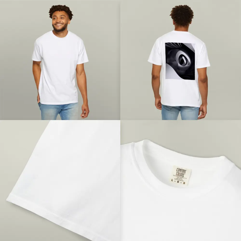 Black White Spiral Abstract Wave Art – T-Shirts