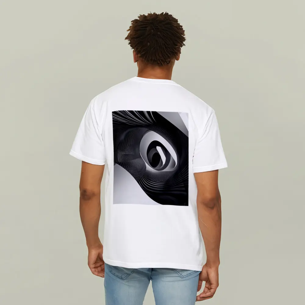 Black White Spiral Abstract Wave Art – T-Shirts