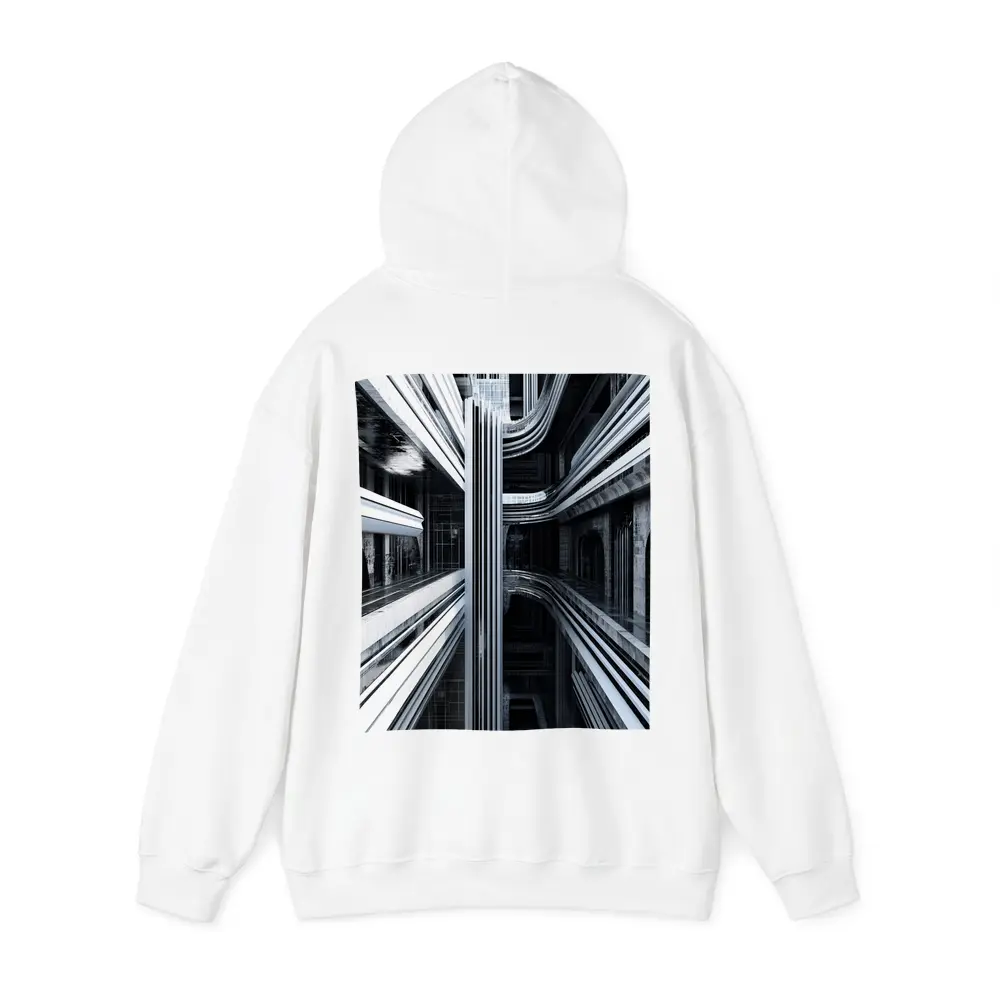 Futuristic Dark Architecture Abstract Symmetry Art – Hoodies