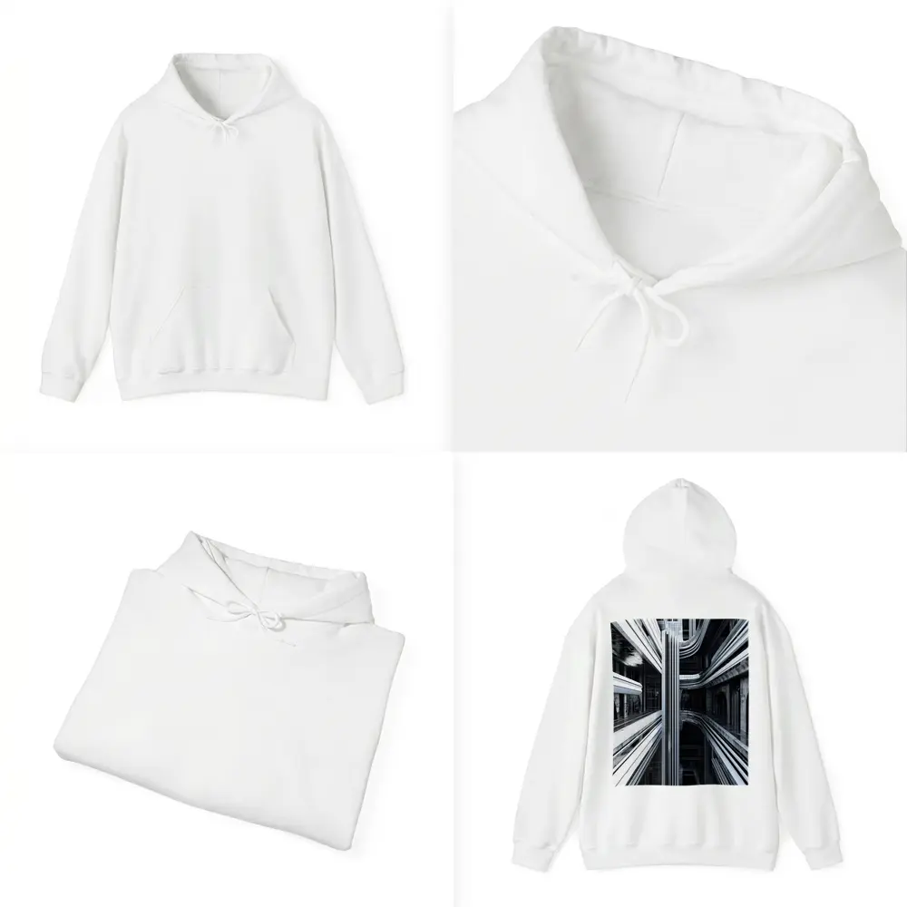 Futuristic Dark Architecture Abstract Symmetry Art – Hoodies