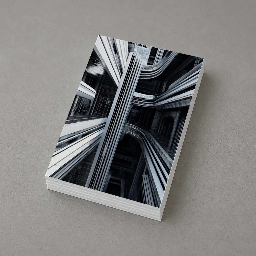 Futuristic Dark Architecture Abstract Symmetry Art – Postcards