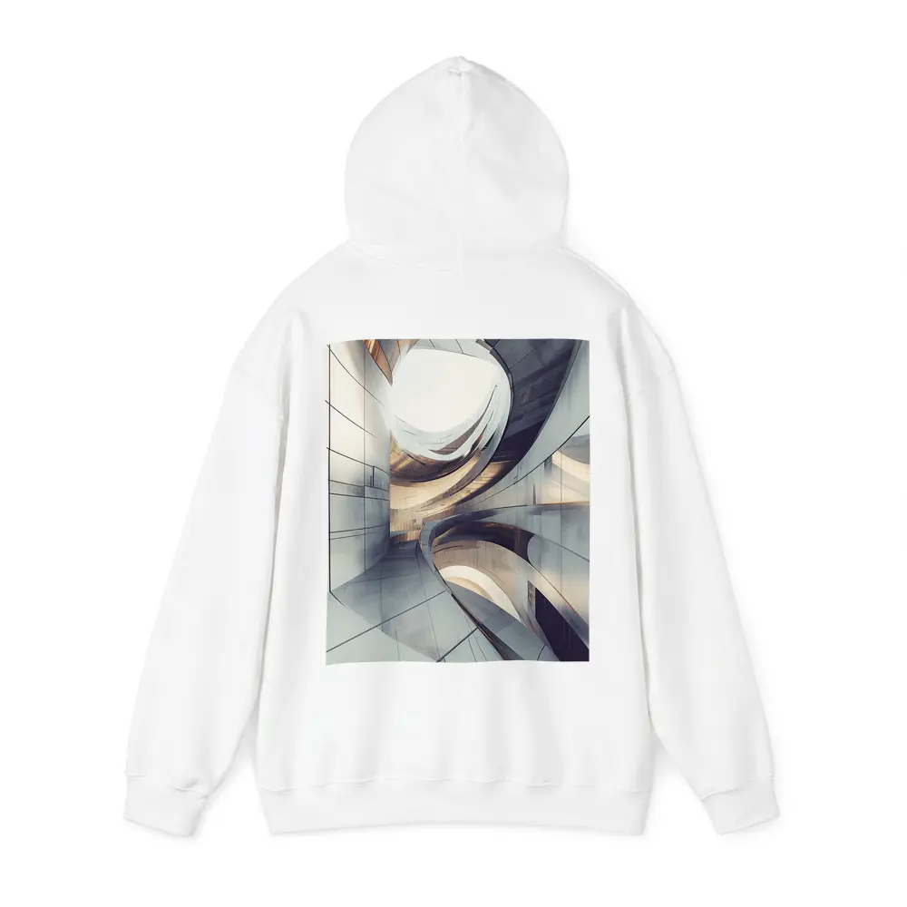 Curved Concrete Architecture Abstract Interior Design – Hoodies