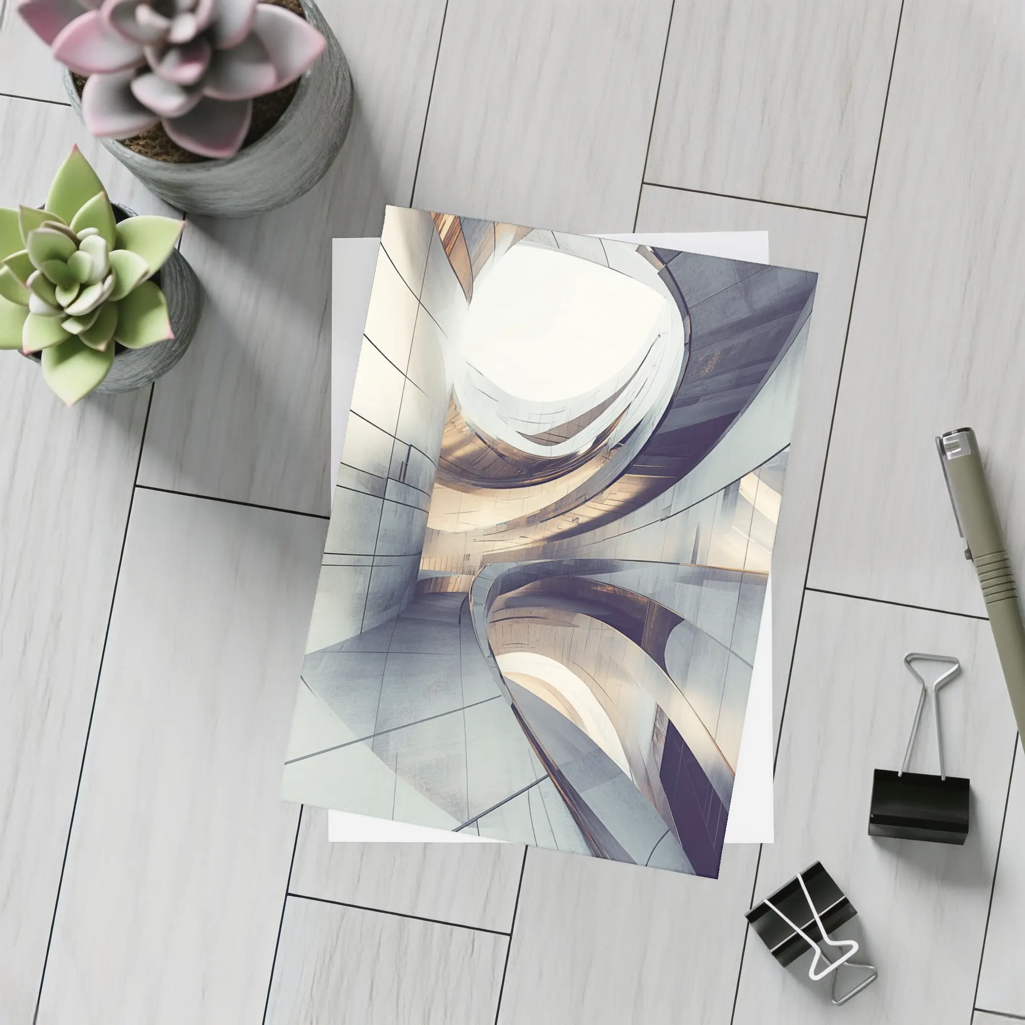 Curved Concrete Architecture Abstract Interior Design – Postcards