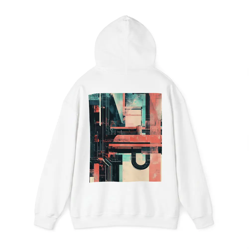 Industrial Abstract Architecture Coral Teal Grunge – Hoodies