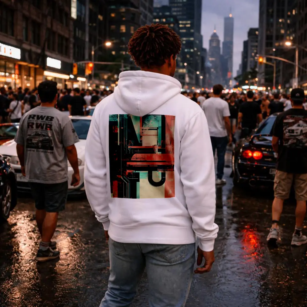 Industrial Abstract Architecture Coral Teal Grunge – Hoodies