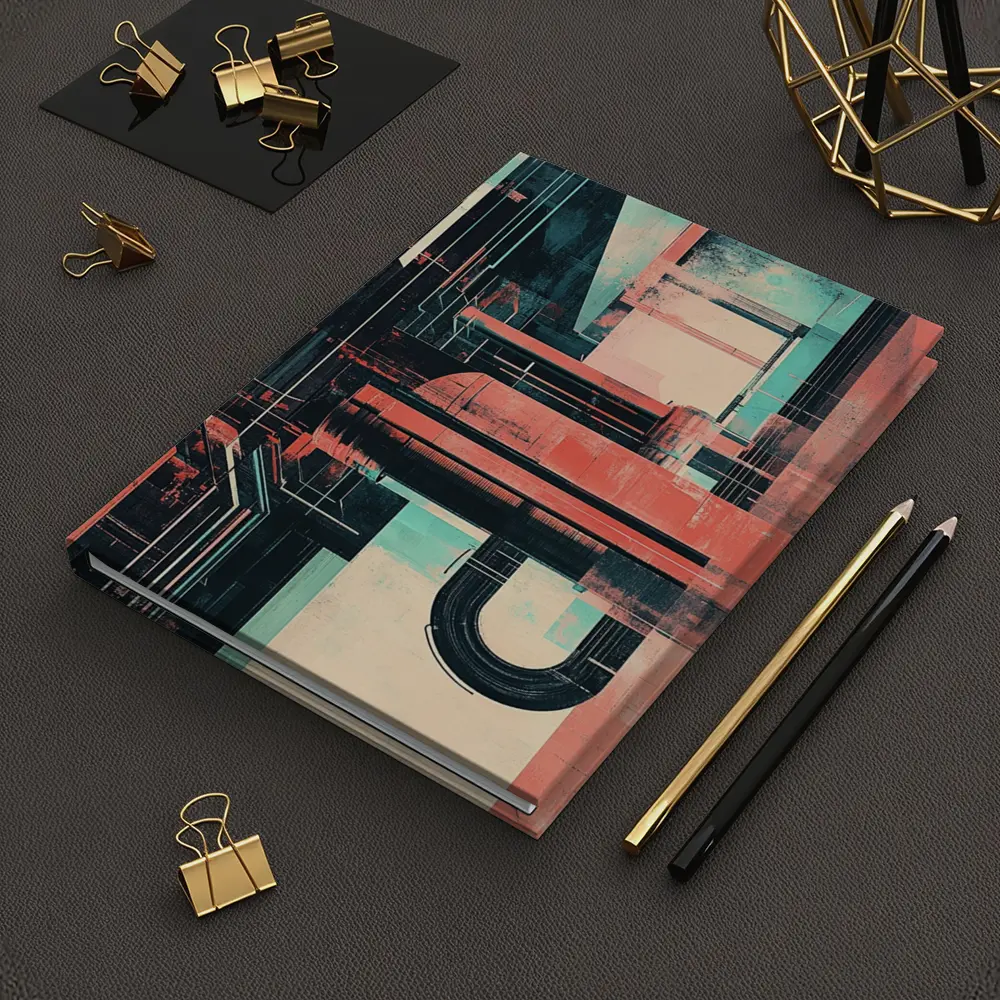 Industrial Abstract Architecture Coral Teal Grunge – Notebooks