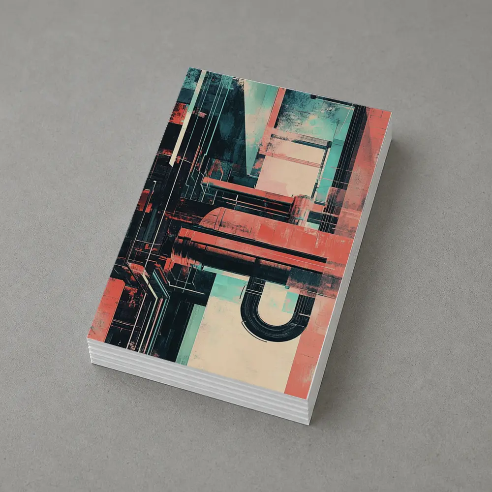 Industrial Abstract Architecture Coral Teal Grunge – Postcards
