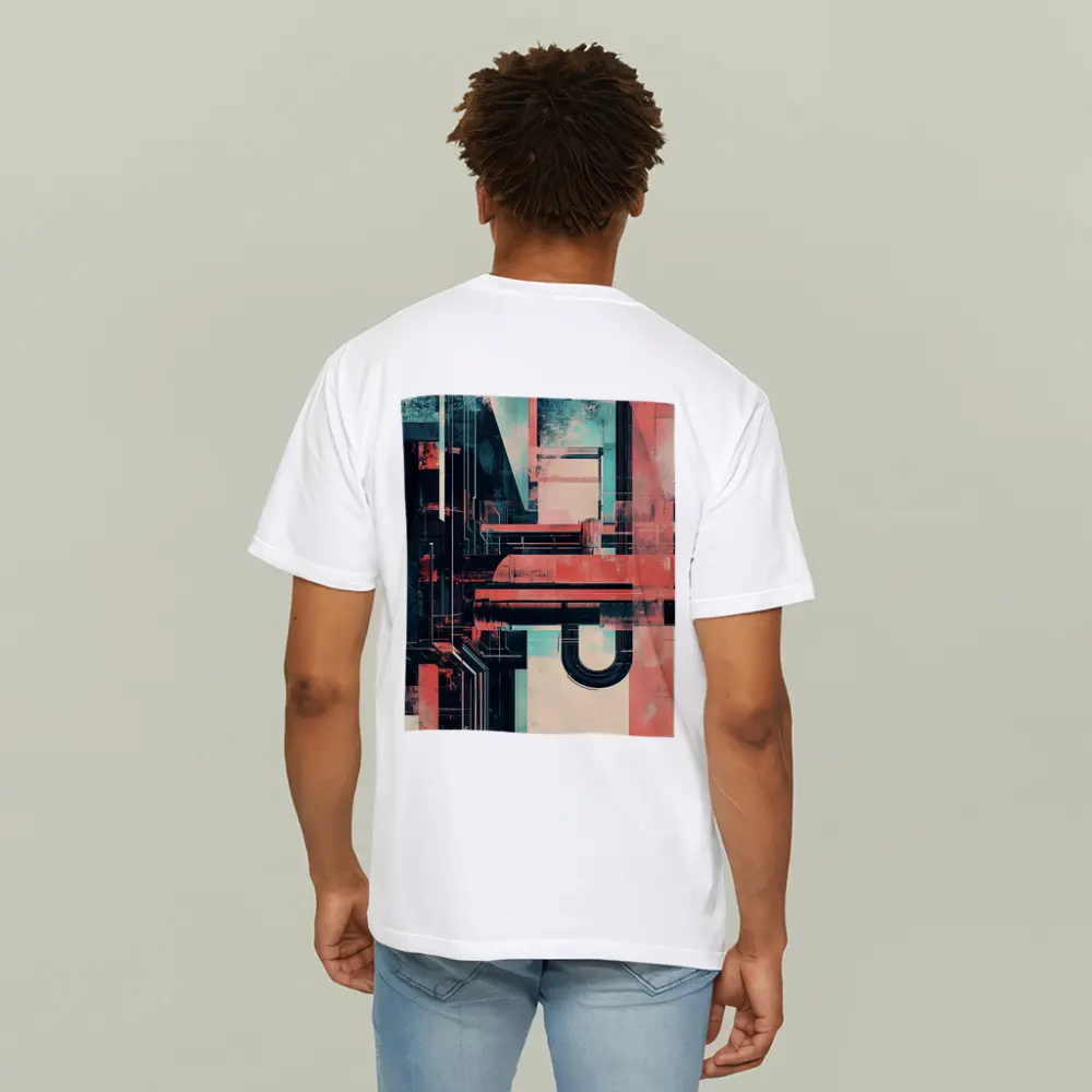 Industrial Abstract Architecture Coral Teal Grunge – T-Shirts