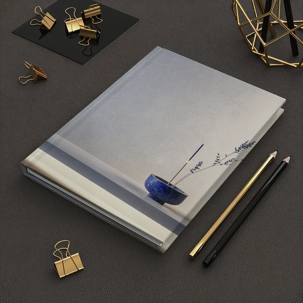 Blue Ceramic Bowl Lavender Stems Minimal – Notebooks