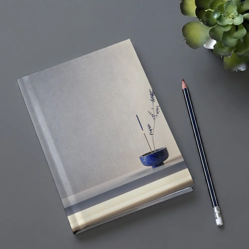Blue Ceramic Bowl Lavender Stems Minimal – Notebooks