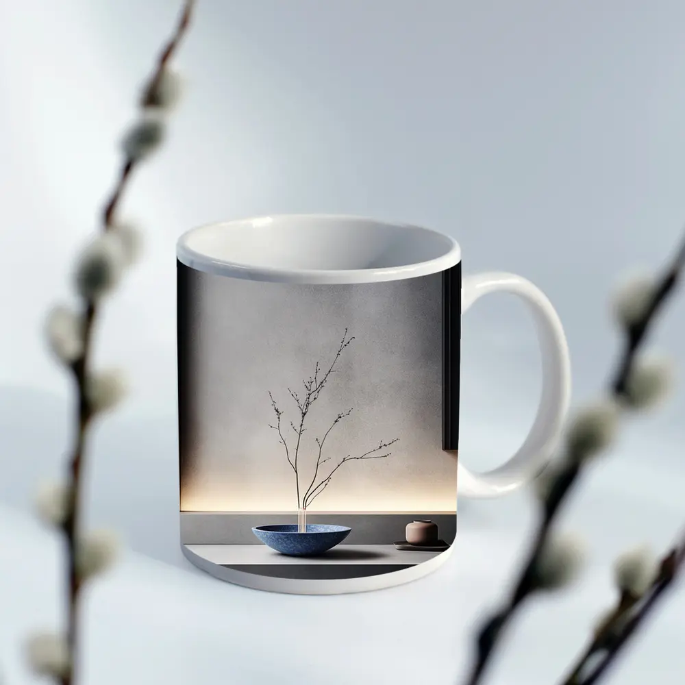 Blue Bowl Bare Branch Japanese Minimal Interior – Mugs