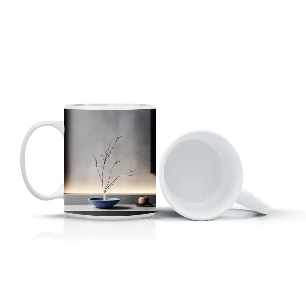 Blue Bowl Bare Branch Japanese Minimal Interior – Mugs