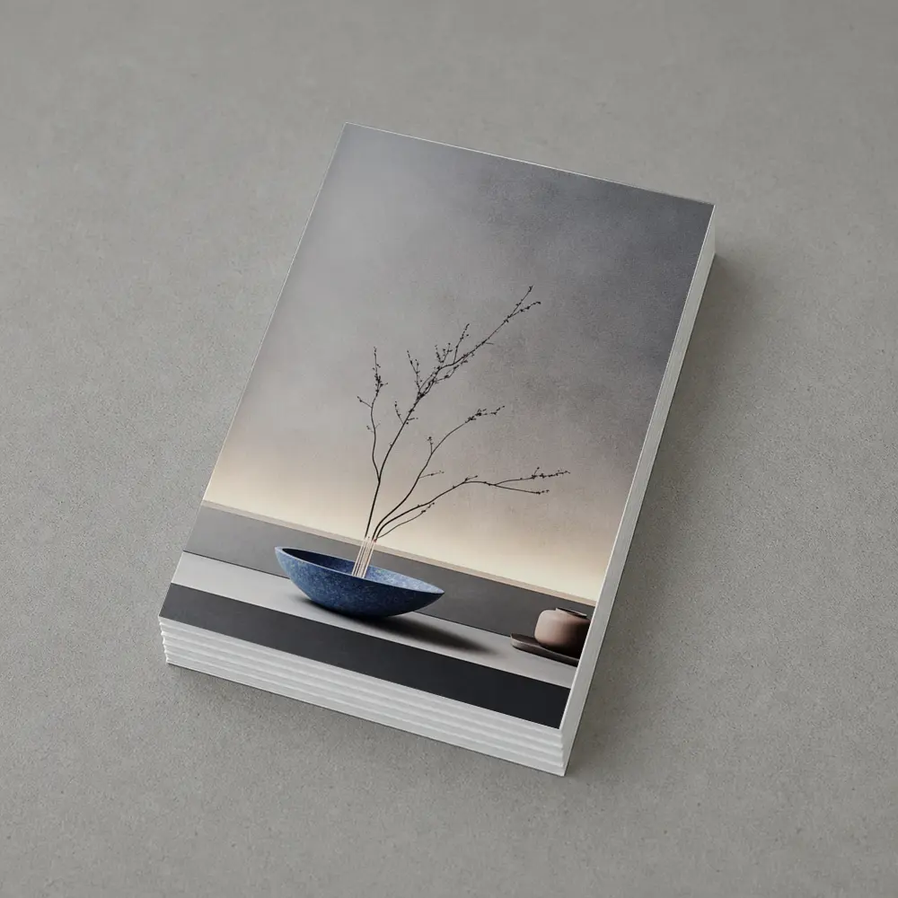 Blue Bowl Bare Branch Japanese Minimal Interior – Postcards