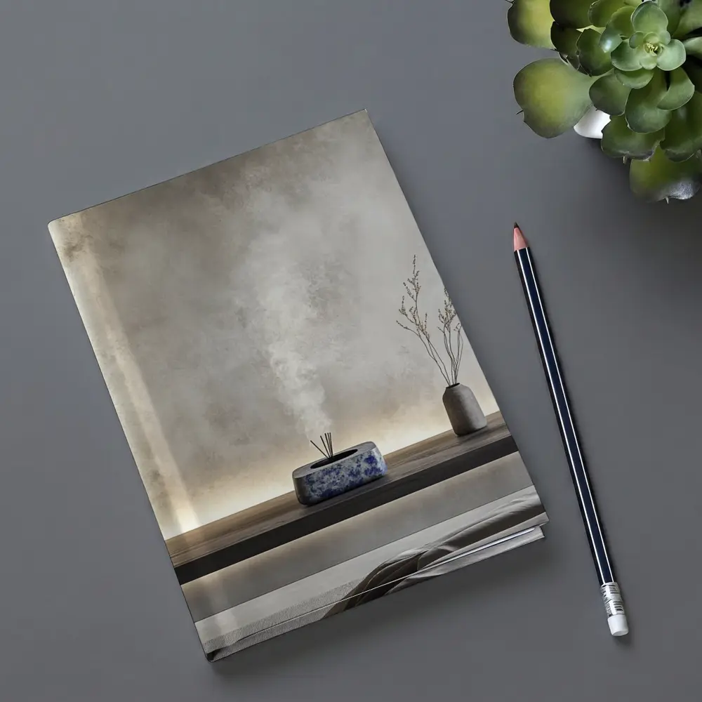 Japanese Minimal Calm Bedroom Interior Gray Wall – Notebooks