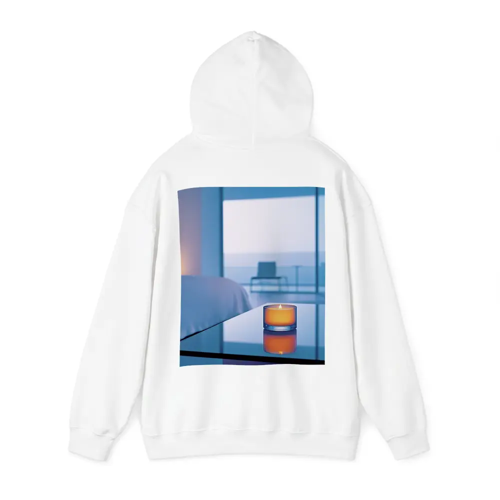 Glowing Candle Modern Bedroom Ocean View – Hoodies