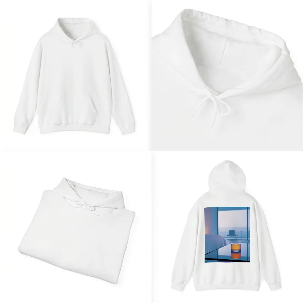 Glowing Candle Modern Bedroom Ocean View – Hoodies