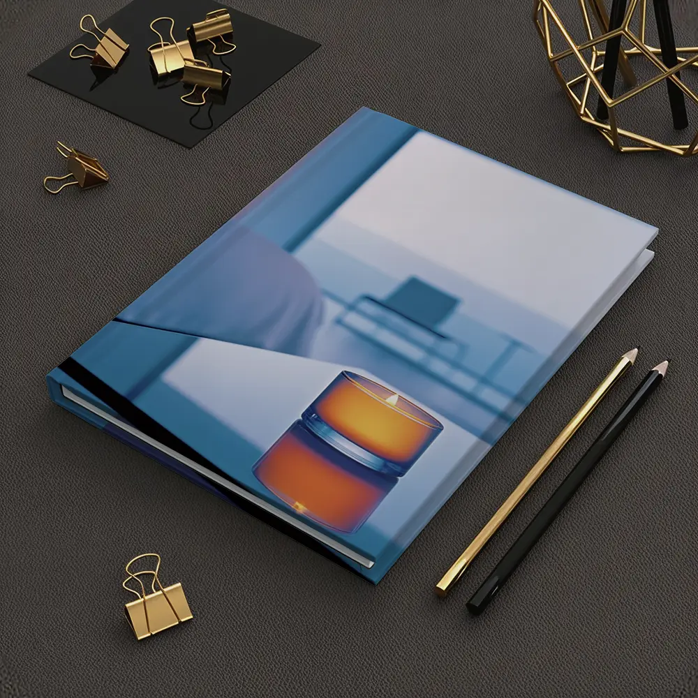 Glowing Candle Modern Bedroom Ocean View – Notebooks