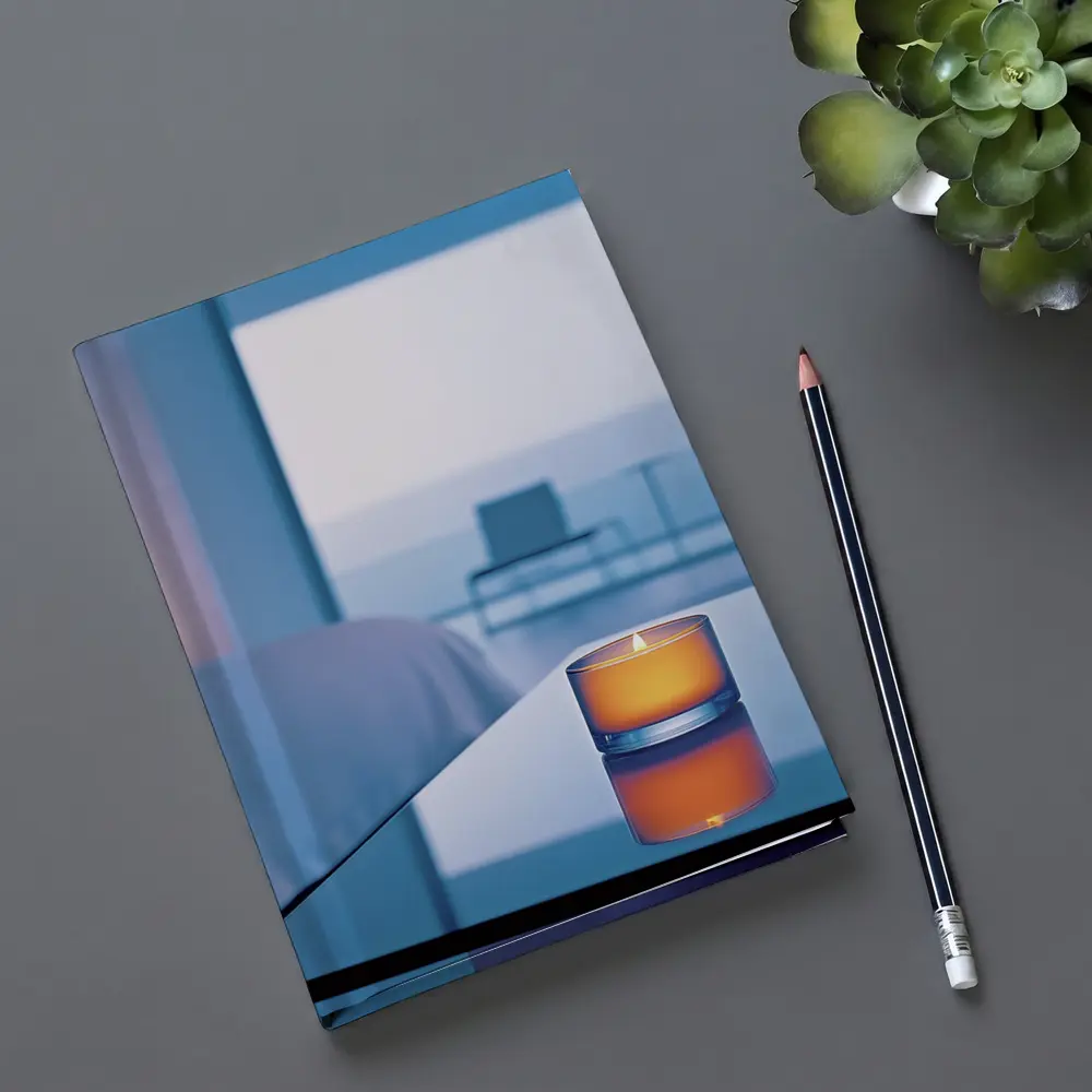 Glowing Candle Modern Bedroom Ocean View – Notebooks