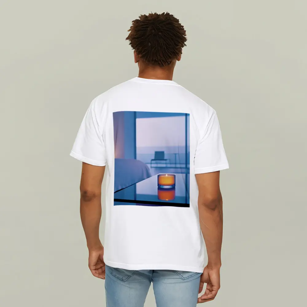 Glowing Candle Modern Bedroom Ocean View – T-Shirts