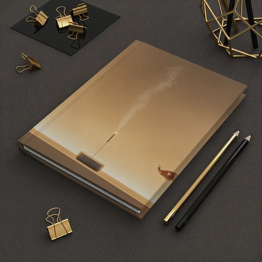 Woman With Incense Stick Warm Minimal Interior – Notebooks