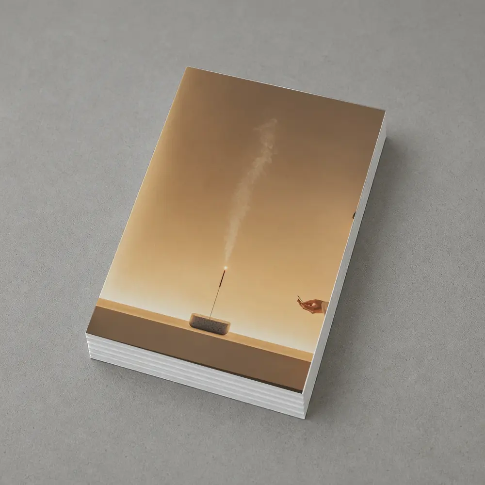 Woman With Incense Stick Warm Minimal Interior – Postcards
