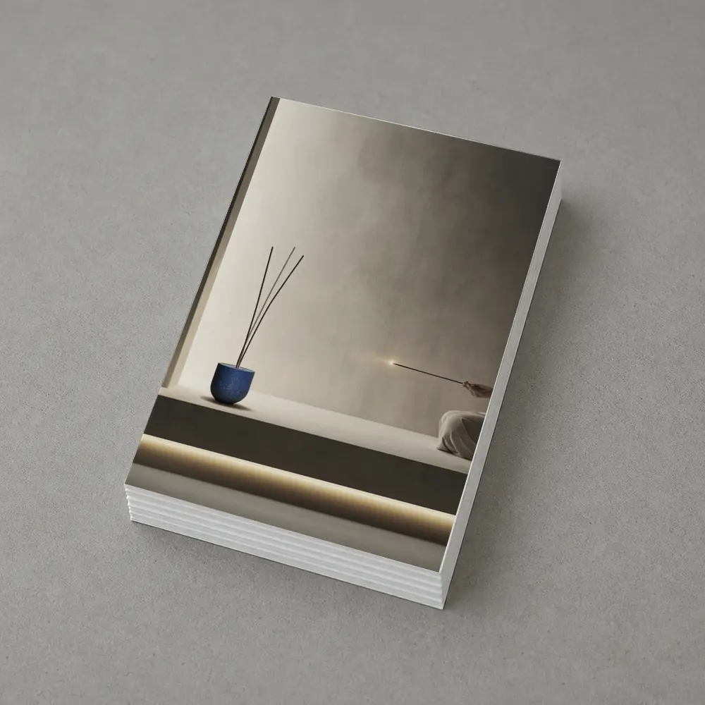 Woman Meditating With Incense Minimal Interior – Postcards