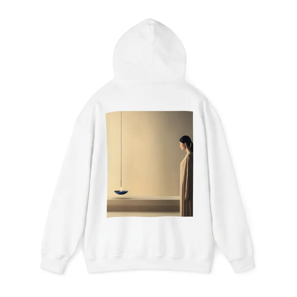 Serene Woman Standing by Floating Candle – Hoodies