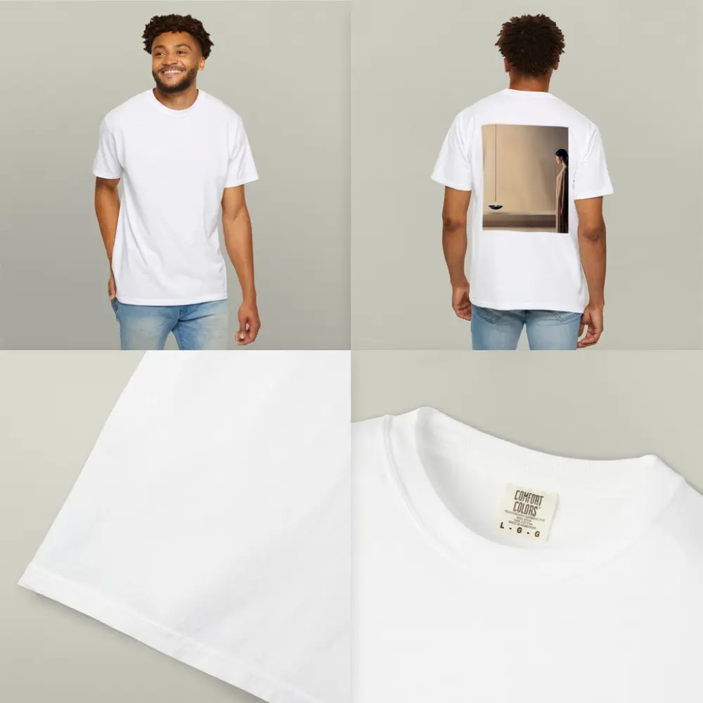 Serene Woman Standing by Floating Candle – T-Shirts