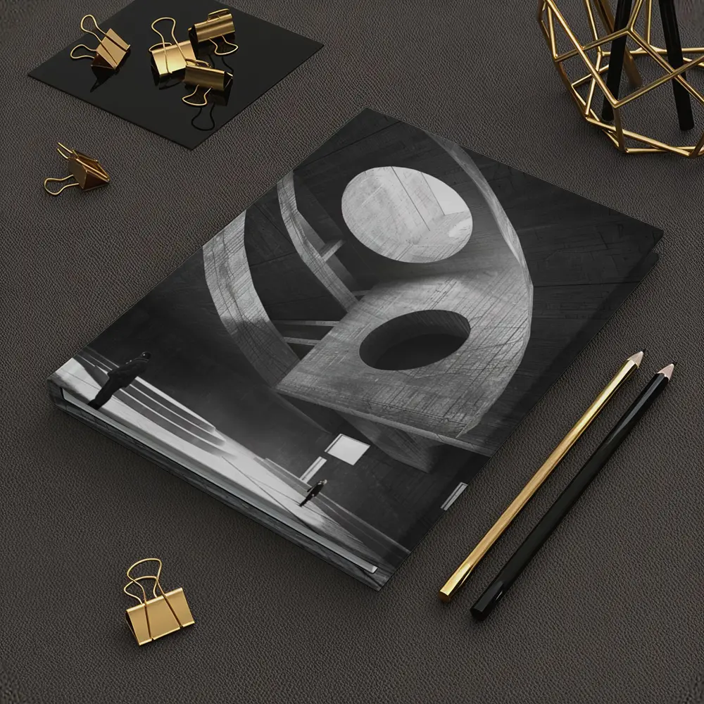 Brutalist Concrete Interior Architecture Black White – Notebooks