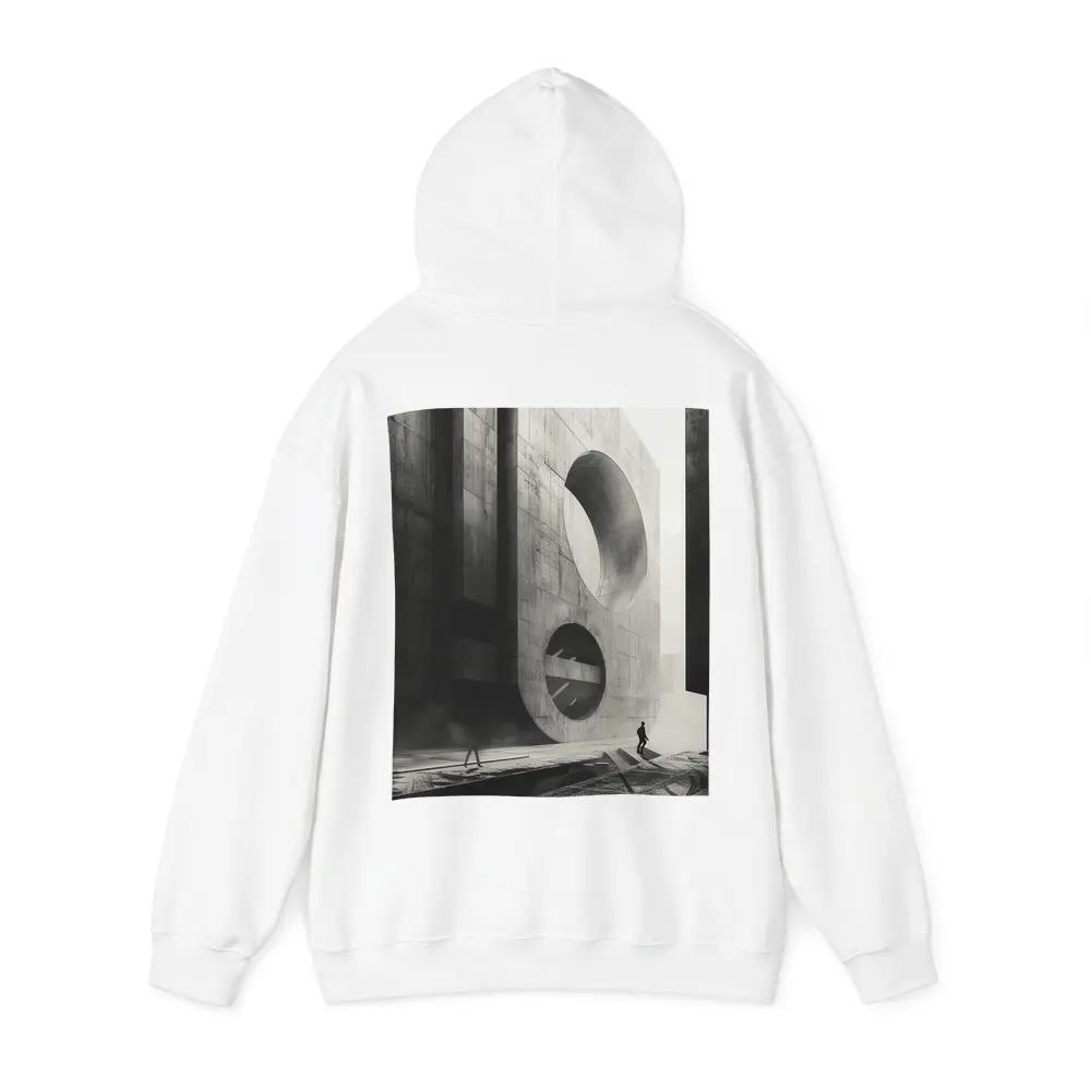 Brutalist Concrete Architecture Black White Monochrome – Hoodies
