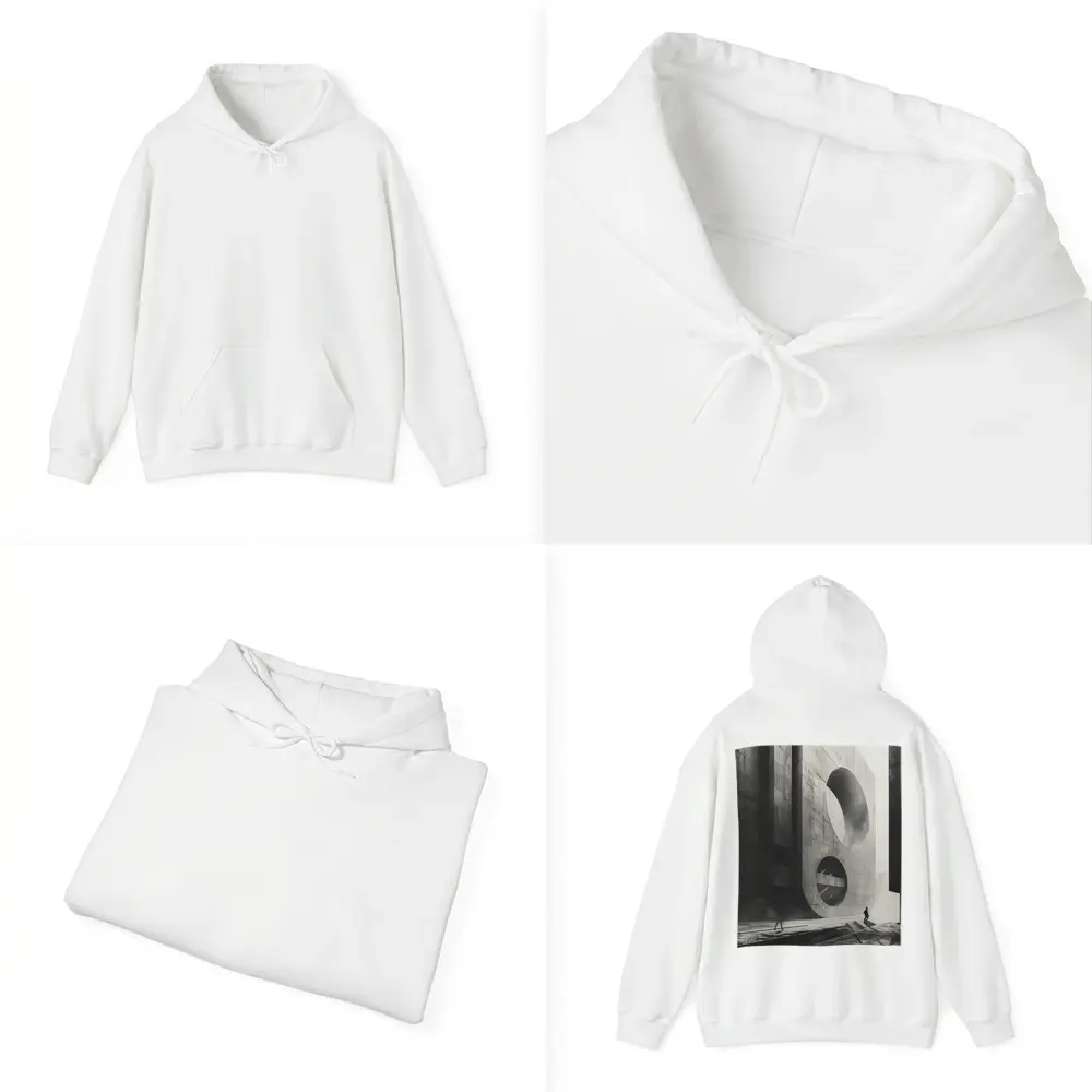 Brutalist Concrete Architecture Black White Monochrome – Hoodies