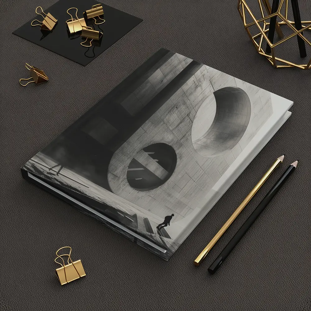 Brutalist Concrete Architecture Black White Monochrome – Notebooks