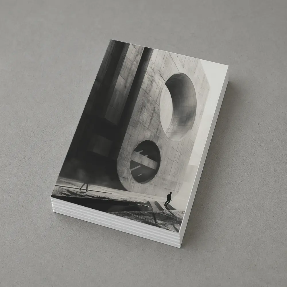 Brutalist Concrete Architecture Black White Monochrome – Postcards
