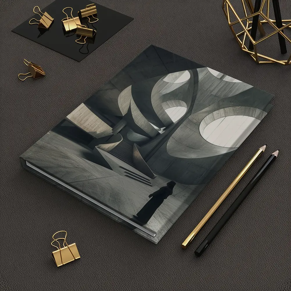 Brutalist Concrete Interior Curved Architecture Figure – Notebooks