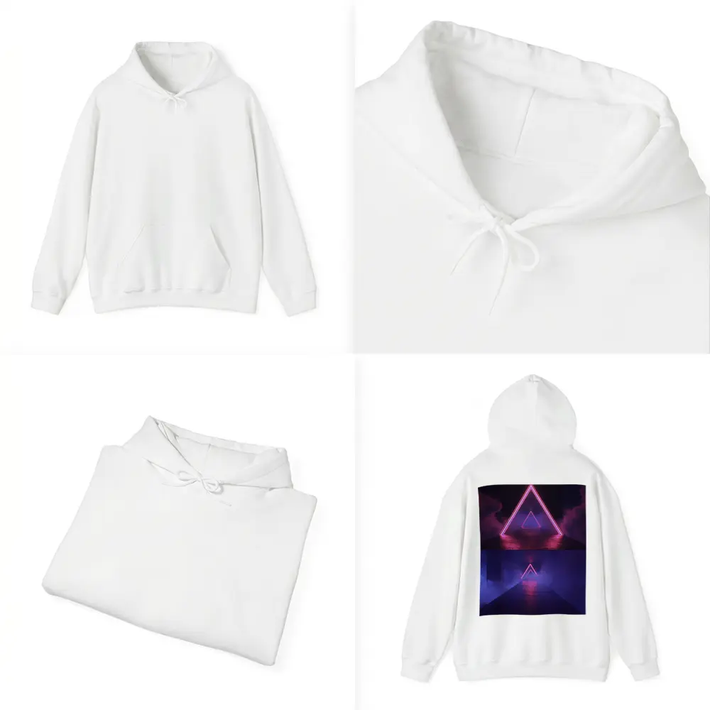 Neon Triangle Portal Dark Smoky Tunnel – Hoodies