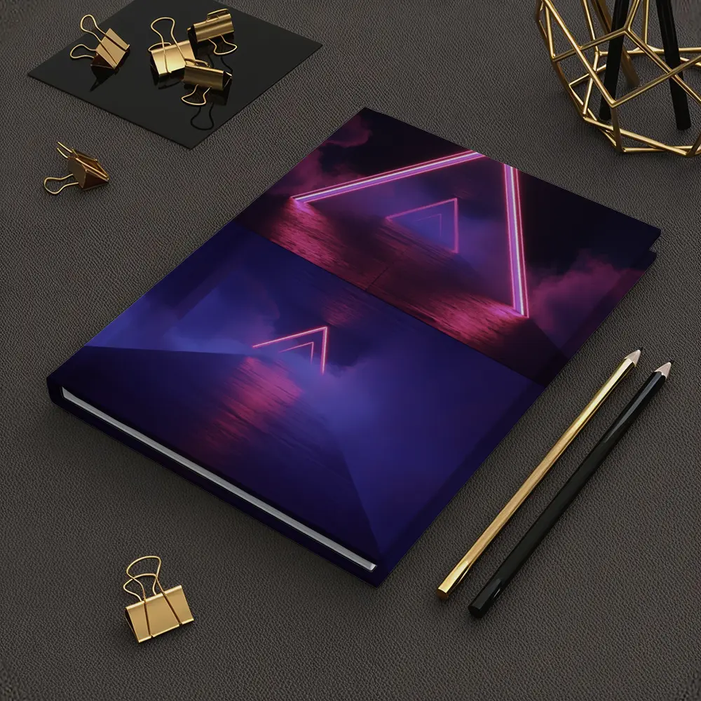Neon Triangle Portal Dark Smoky Tunnel – Notebooks