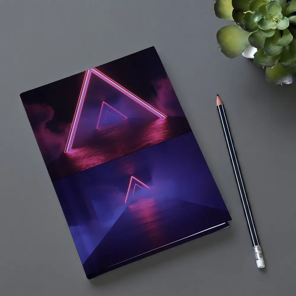 Neon Triangle Portal Dark Smoky Tunnel – Notebooks