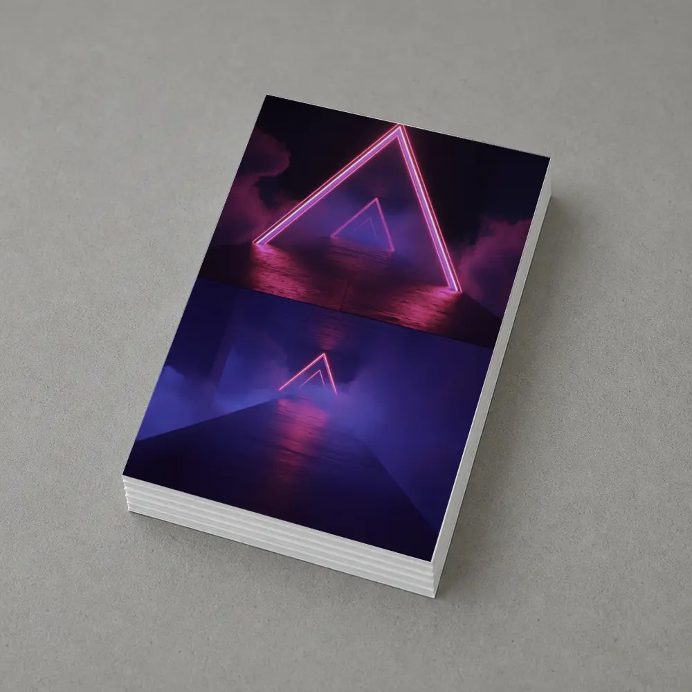 Neon Triangle Portal Dark Smoky Tunnel – Postcards