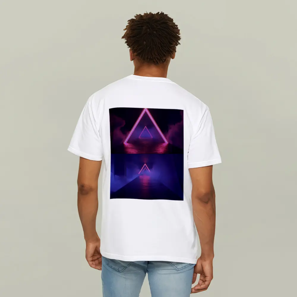 Neon Triangle Portal Dark Smoky Tunnel – T-Shirts