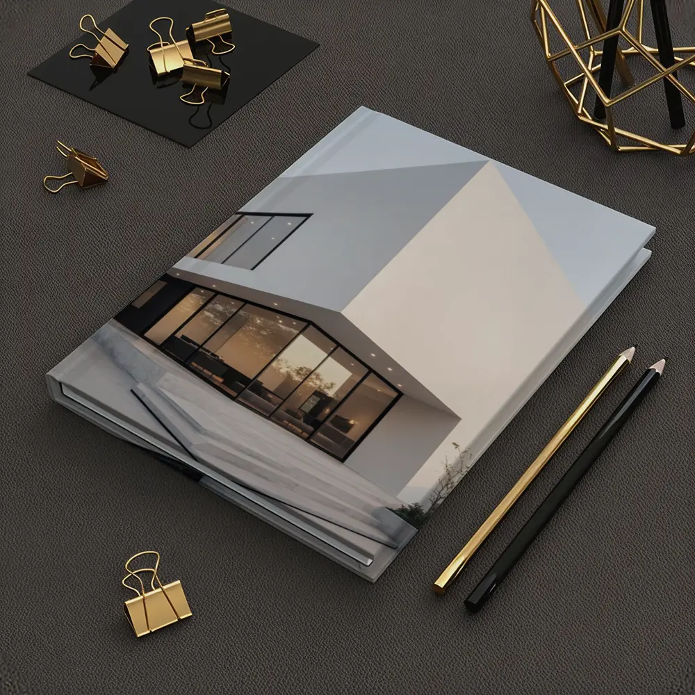 Modern White Minimalist Architecture House Exterior – Notebooks
