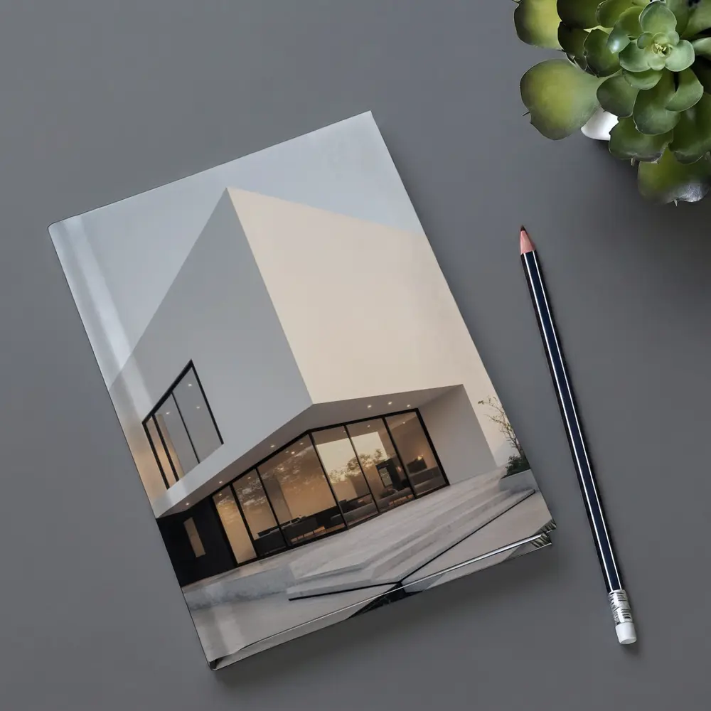 Modern White Minimalist Architecture House Exterior – Notebooks