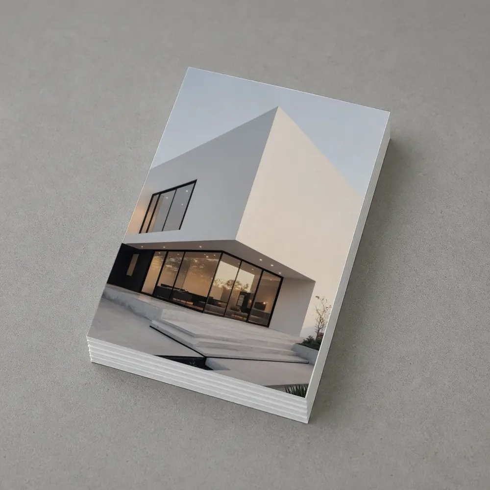 Modern White Minimalist Architecture House Exterior – Postcards