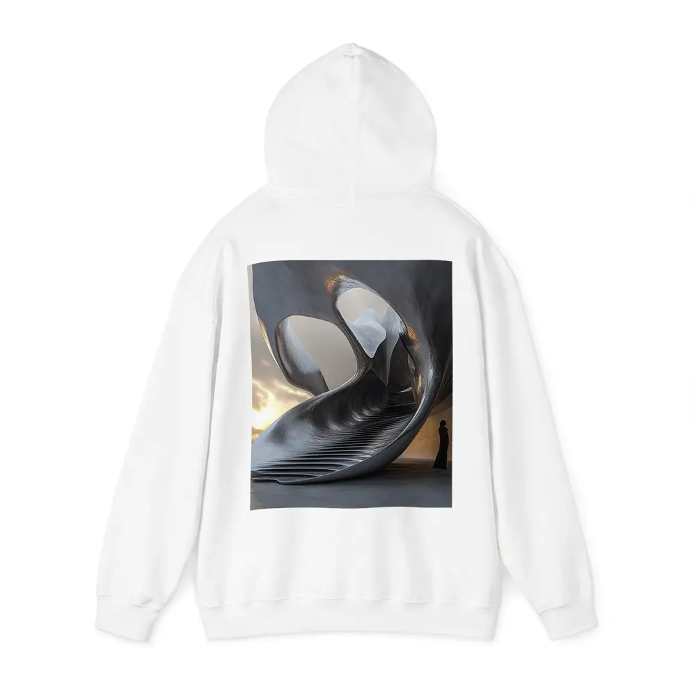 Abstract Sculptural Architecture Human Figure Sunset – Hoodies
