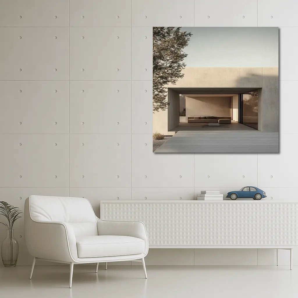 Minimalist Concrete House Open Living Space – Wall Art