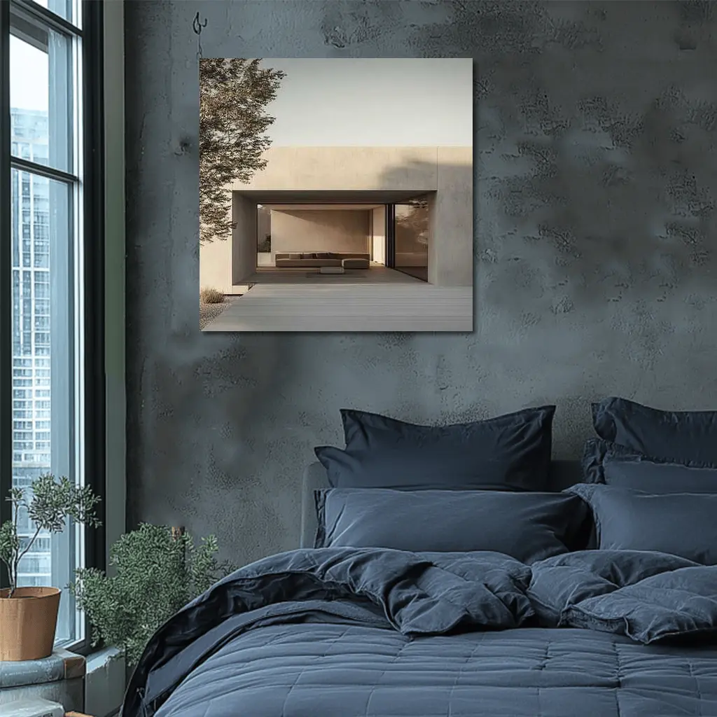 Minimalist Concrete House Open Living Space – Wall Art