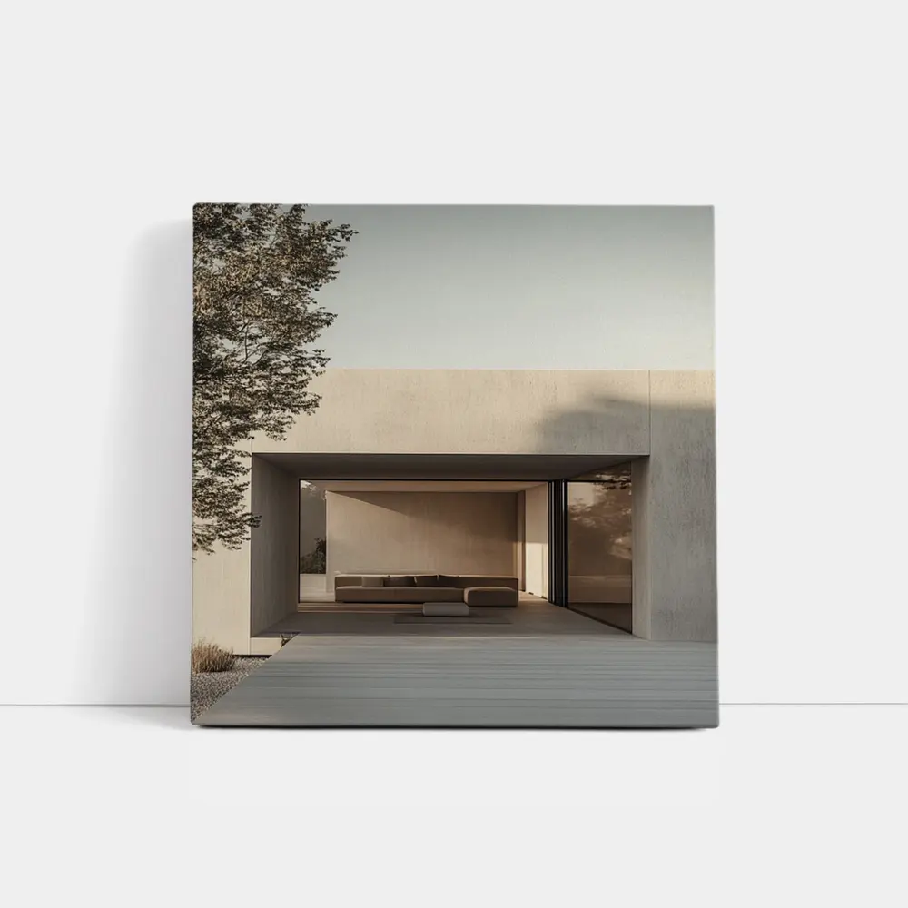 Minimalist Concrete House Open Living Space – Wall Art
